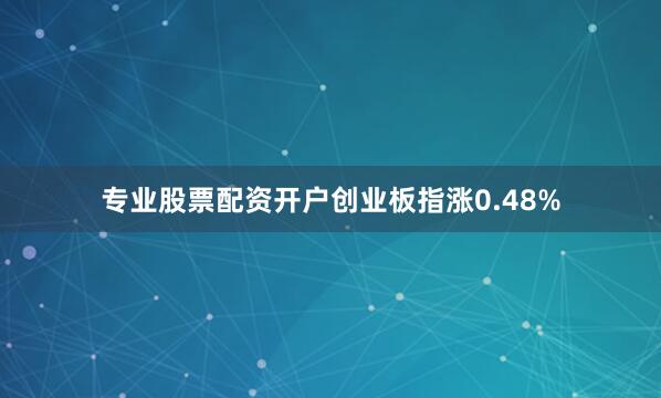 专业股票配资开户创业板指涨0.48%